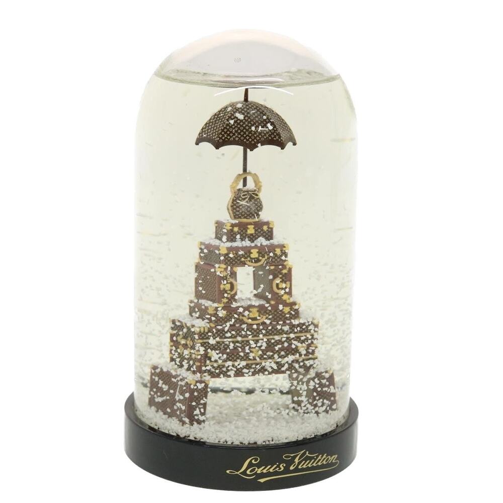 Louis Vuitton Trunk Tower Eiffel Snow Globe Clear White